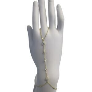 Hand Chain Bracelet 14K gold plated over 925 Sterling Silver